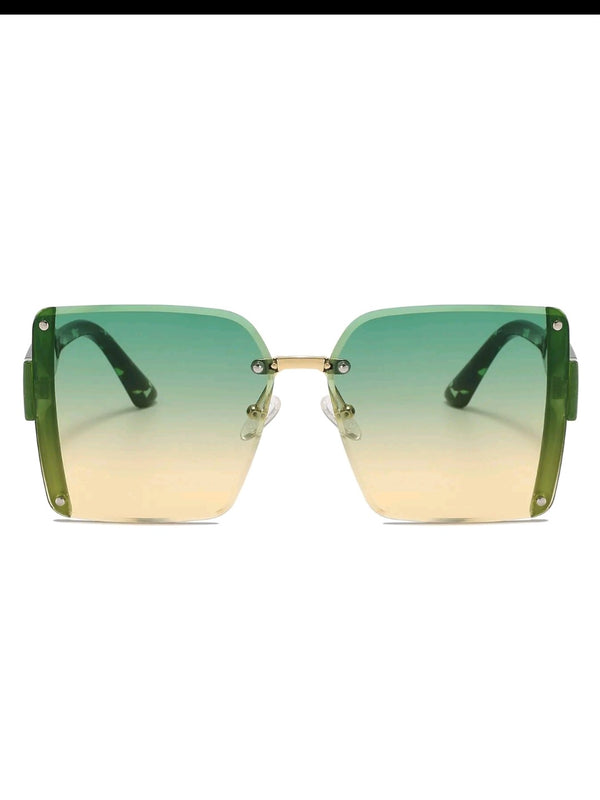 Unisex Elegant Square Frame Ombre Lens Sunglasses