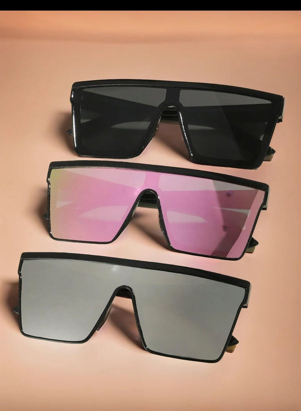 Large Frame Tinted Lens Sunglasses