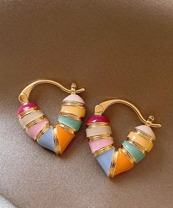 Cute Colourful Heart Shaped Earrings