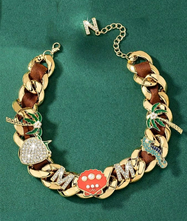 Women's Statement Gold-Tone Charm Choker Necklace