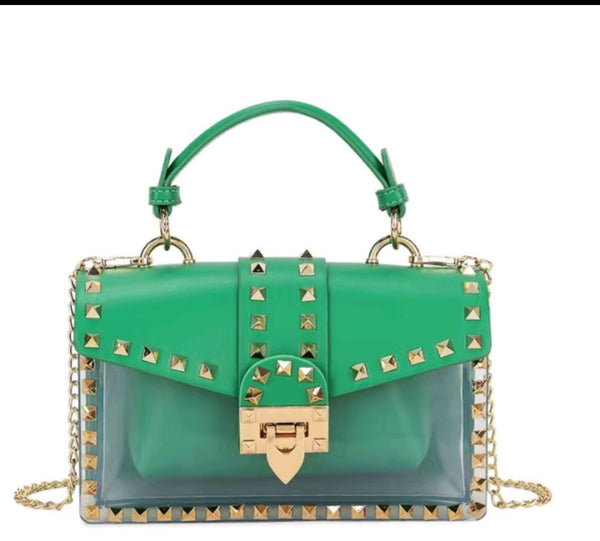 Stylish Womens Handbag With Gold Studs