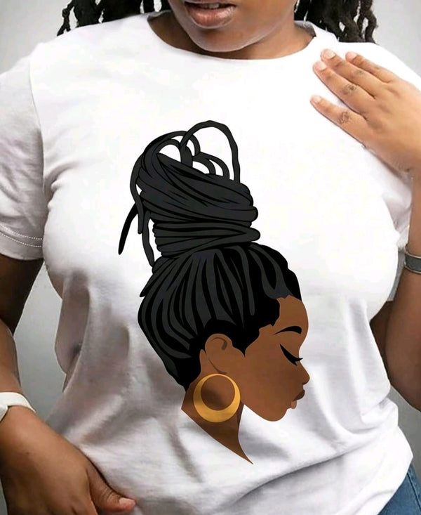 Women’s Figure Print Round Neck Tee